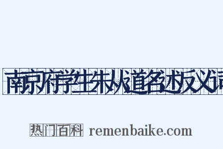 南京府学生朱从道名述反义词是什么意思的图片